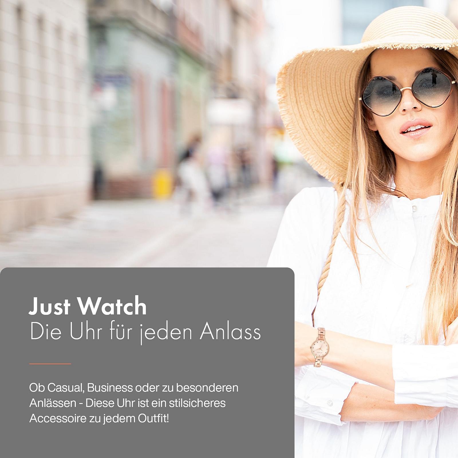 Женские часы Just Watch Браслет из нержавеющей стали 22 см Диаметр 34 мм 12 мм Розовое золото, Розовое золото, Браслет, фото №5