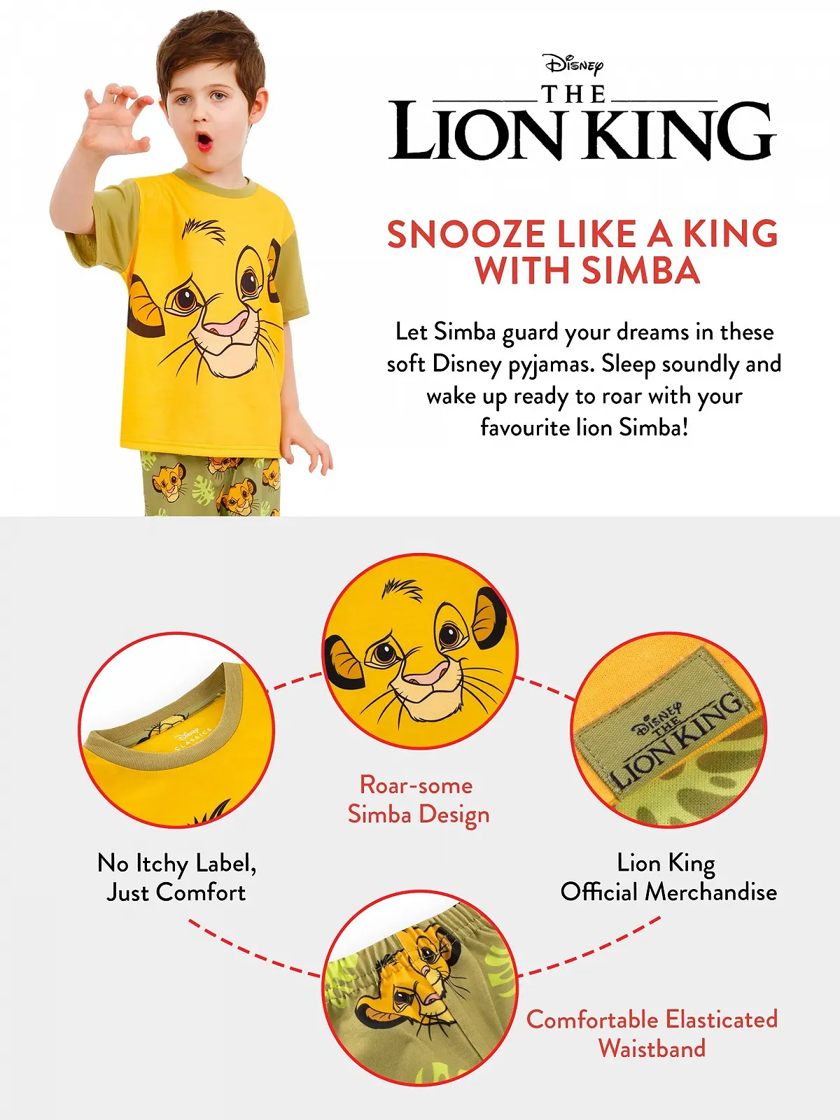 Піжама Disney Simba Lion King Дитяча Літня Для Хлопчиків, фото №6 Піжама Disney Simba Lion King Дитяча Літня Для Хлопчиків, фото №6