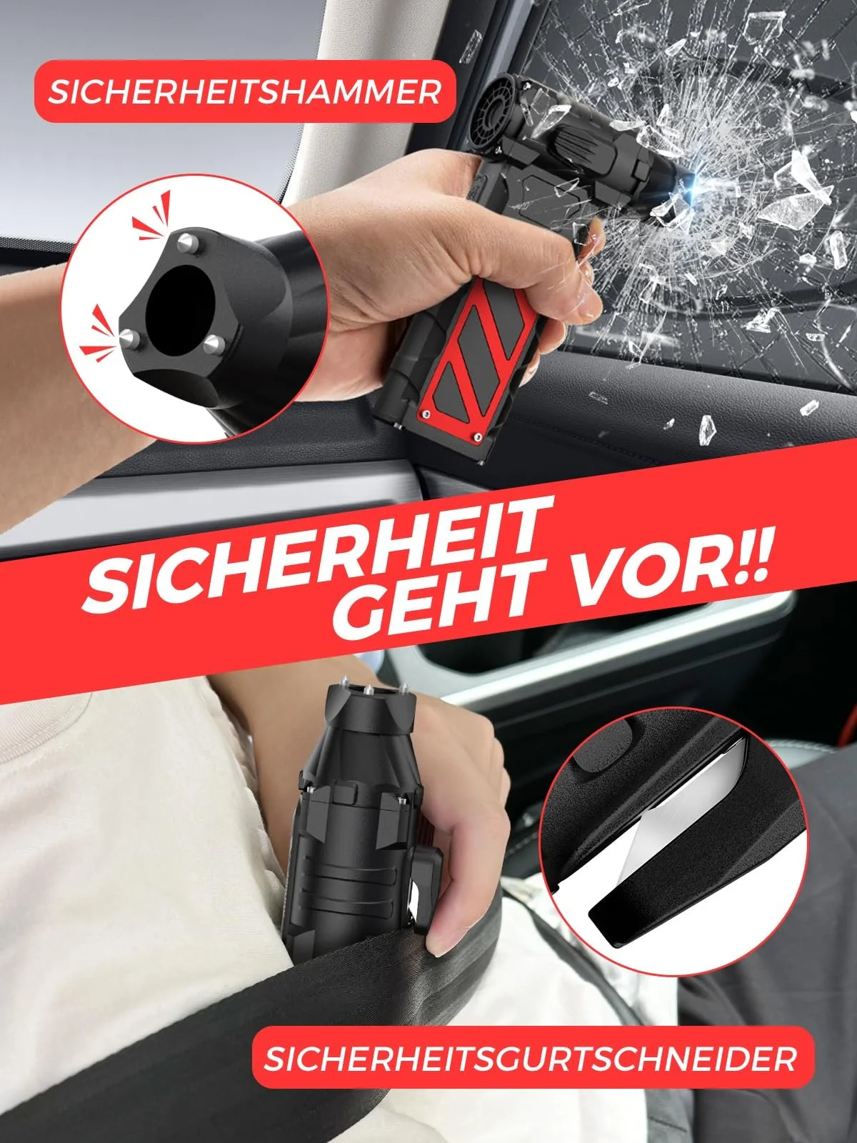 Електрична повітродувка Smiling Shark JF-02 110,000 rpm 8000 mAh Emergency Cutter & Hammer Black, фото №5