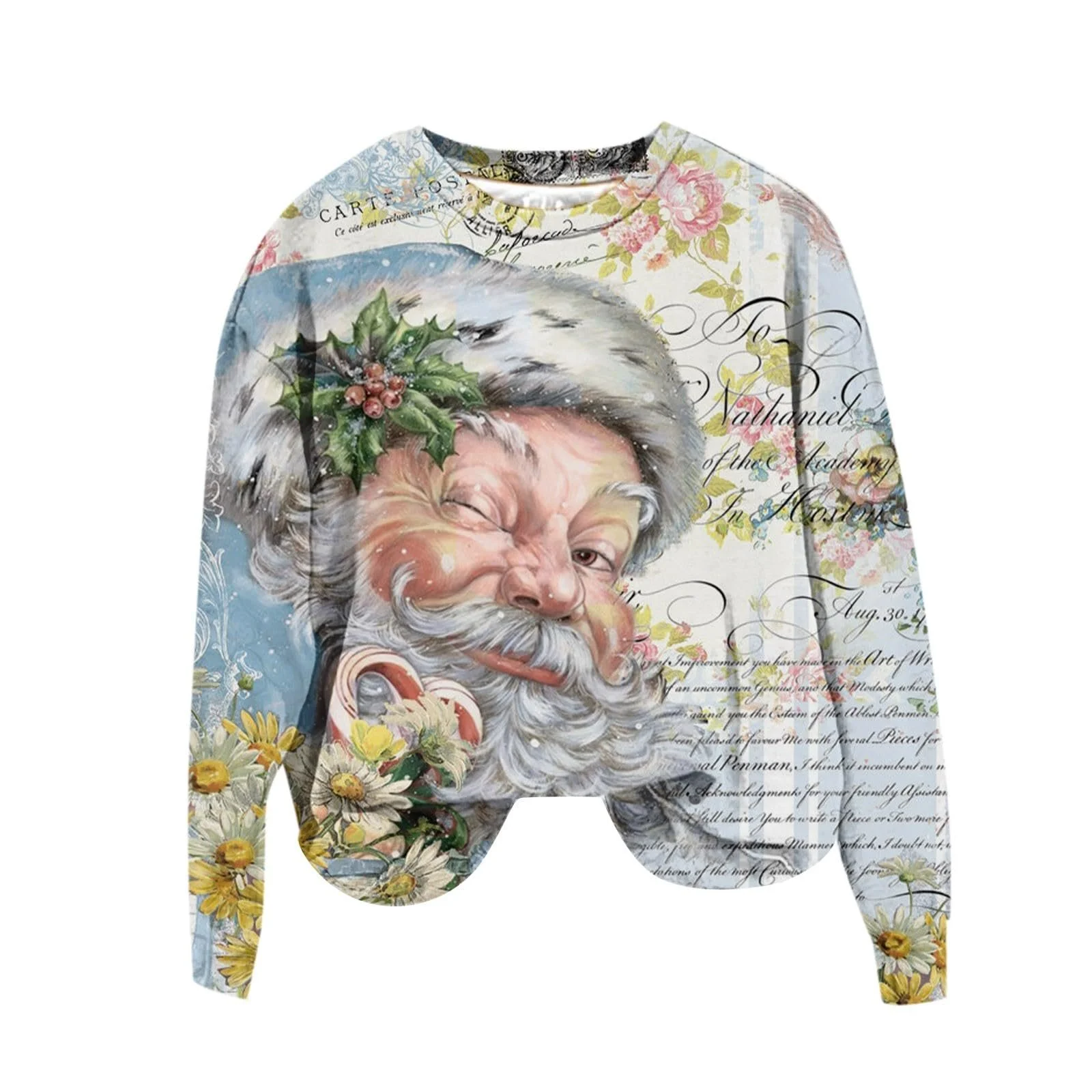 Жіноча толстовка Qixiu З круглим вирізом і довгими рукавами, фото №3