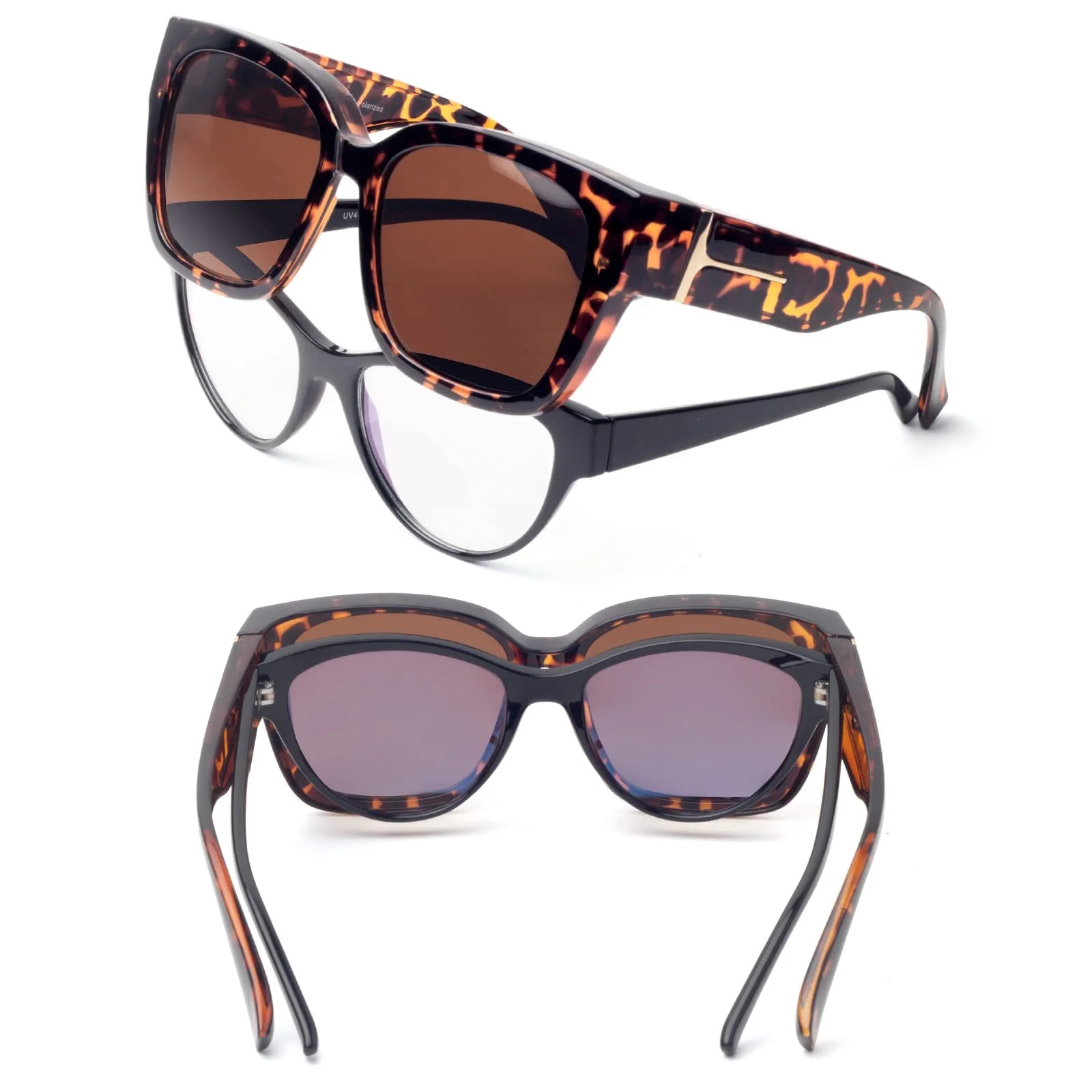 Сонцезахисні окуляри Face Shadow Поляризовані Оверсайз для носіння поверх звичайних окулярів, UV400 захист, фото №3