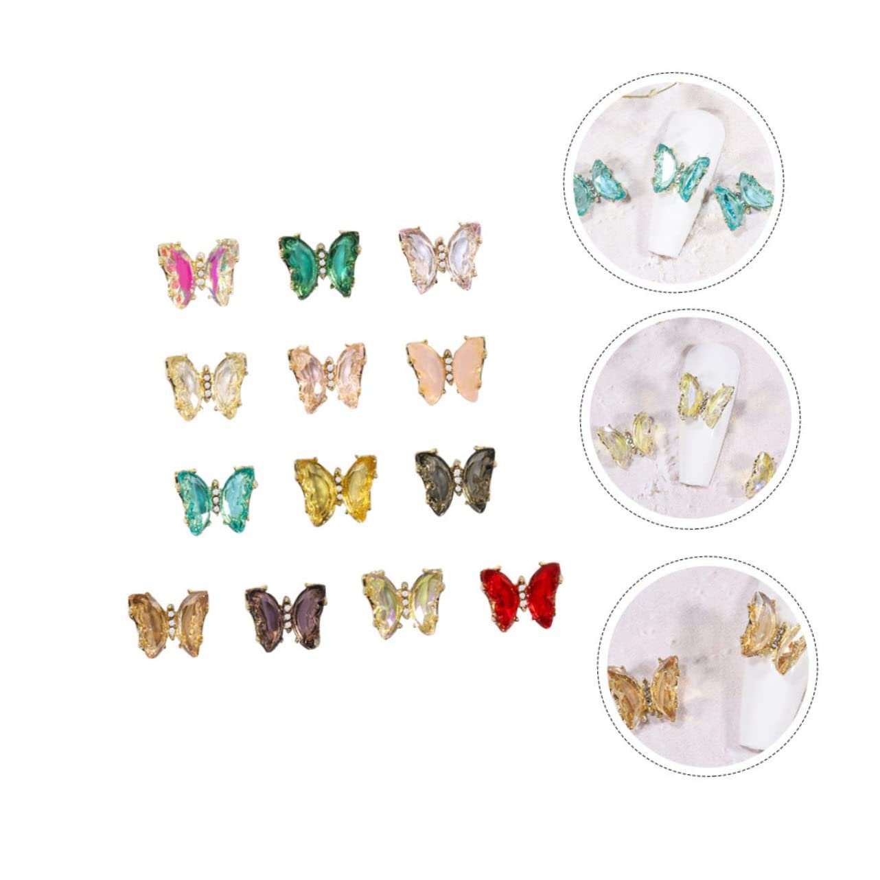 Метелики POPETPOP 13 шт. Стрази заклепки, металеві наклейки, фото №7