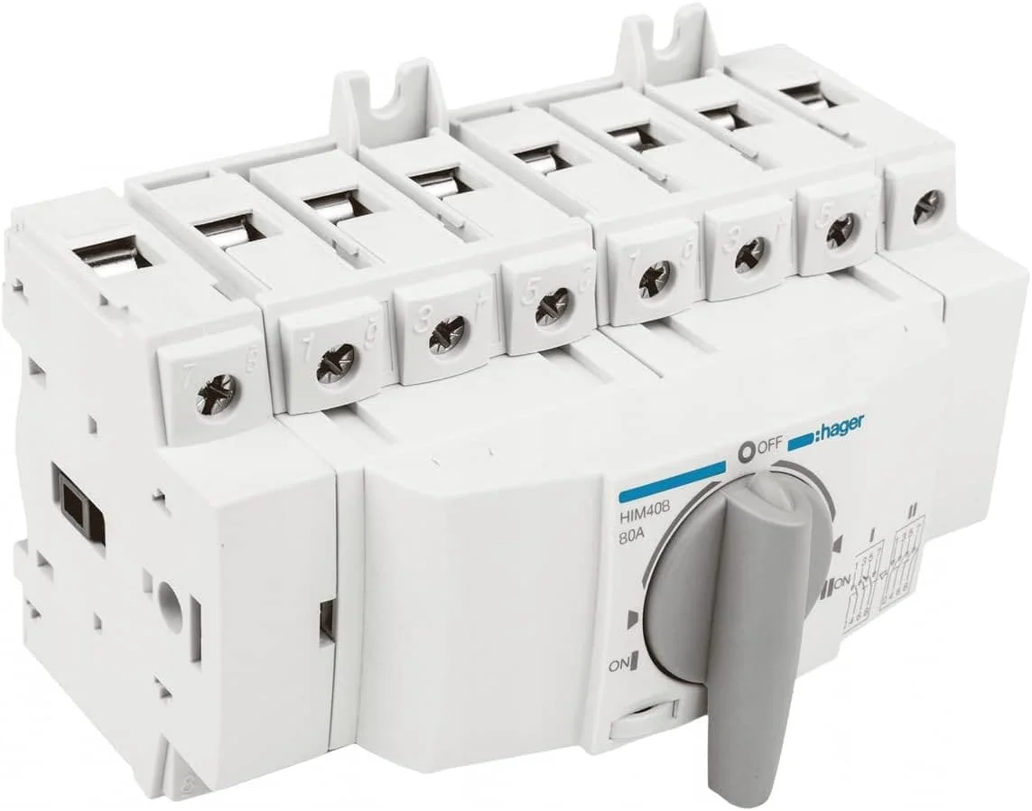 Переключатель трехпозиционный Hager HIM408 I-0-II 400/690В Серый, фото №3
