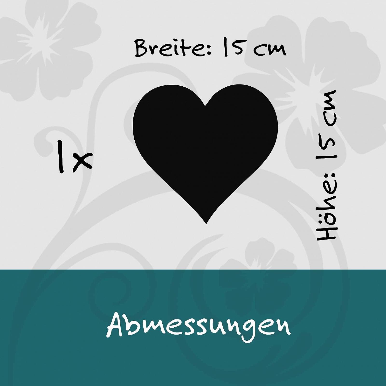 Наклейки Серця 3 шт. 15 x 15 см для стін, скла та плитки, фото №3