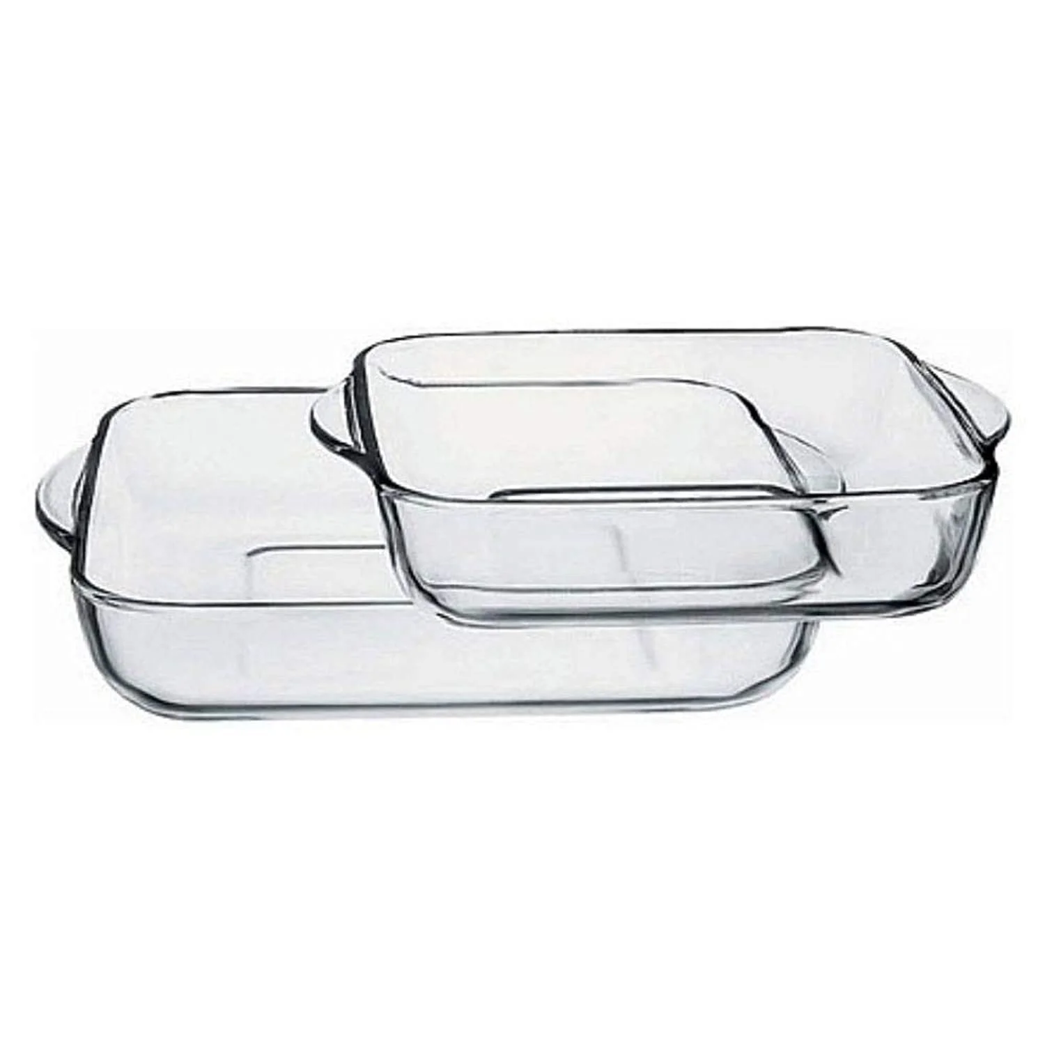 Форма для випікання Pasabahce Borcam Скляна Квадратна 2-предметна для мікрохвильовки, фото №1