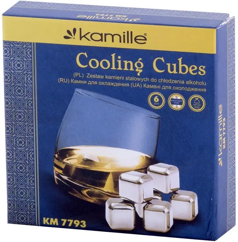 Камни для виски 2.7х2.7см 6штук охладительные кубики из нержавеющей стали, фото №2