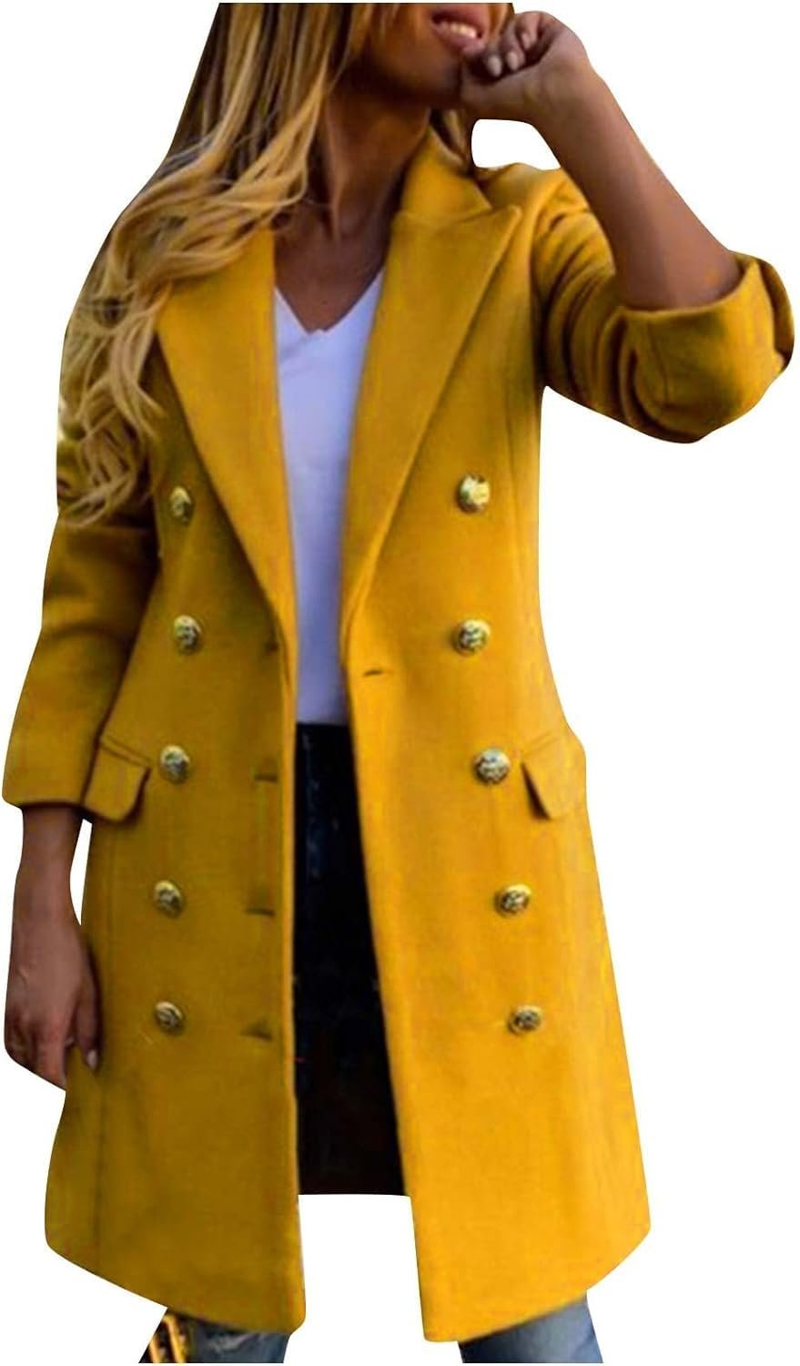 Тренч Yeooa Модний 2023 Зимовий Повсякденний Двобортний Приталений, фото №1 Тренч Yeooa Модний 2023 Зимовий Повсякденний Двобортний Приталений, фото №1