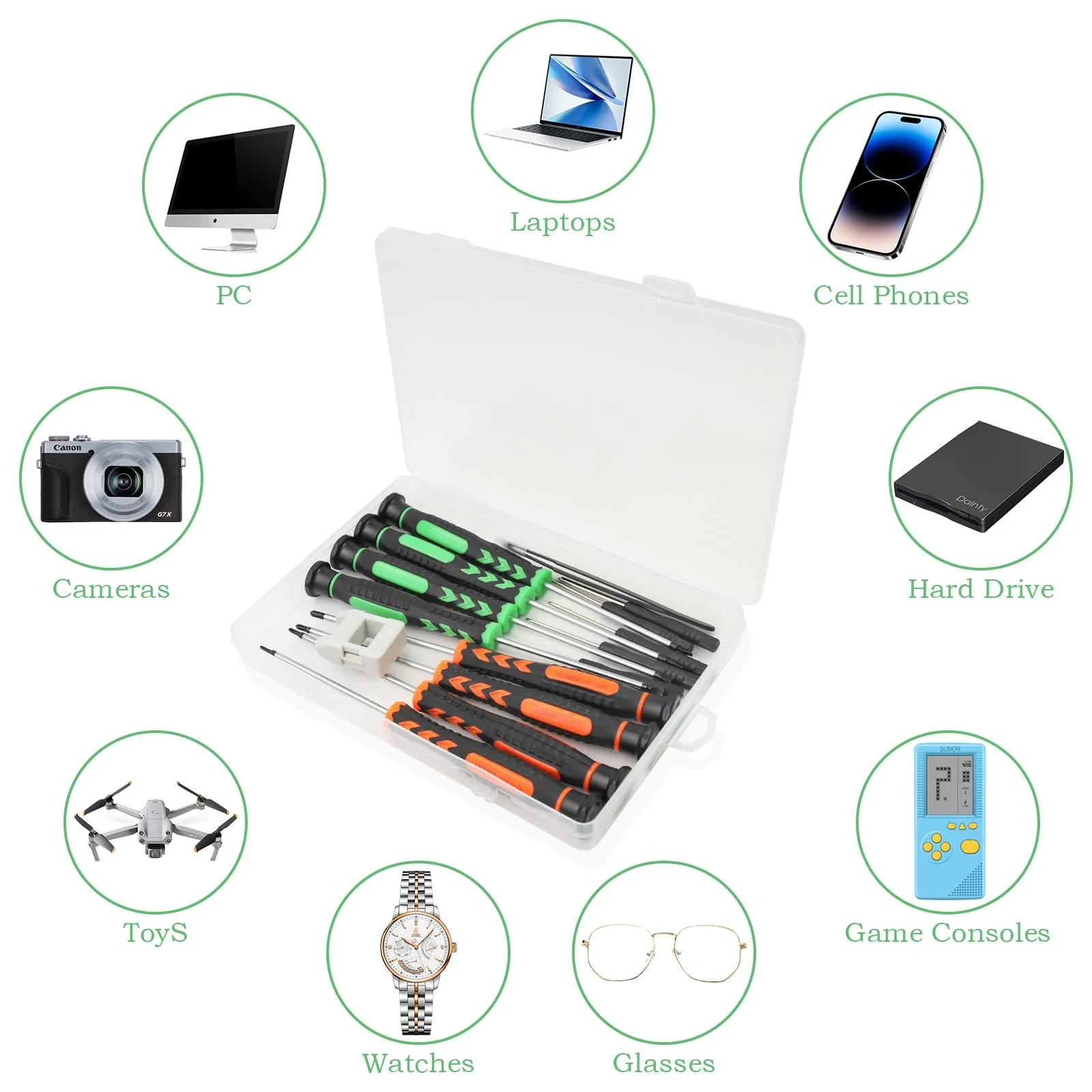 Набір прецизійних викруток 8 шт. для годинникарів та електроніки, фото №6