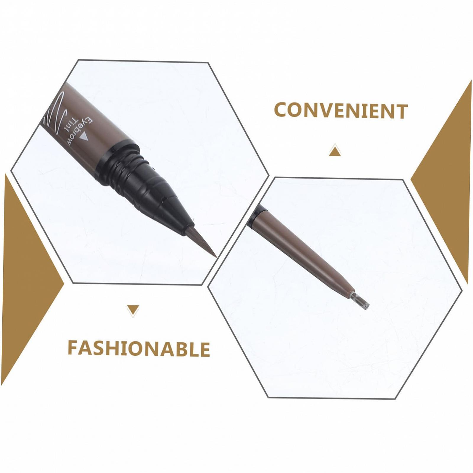 Олівець для брів Gogogmee Eyebrow 1-в-1 пластиковий темно-коричневий, фото №3