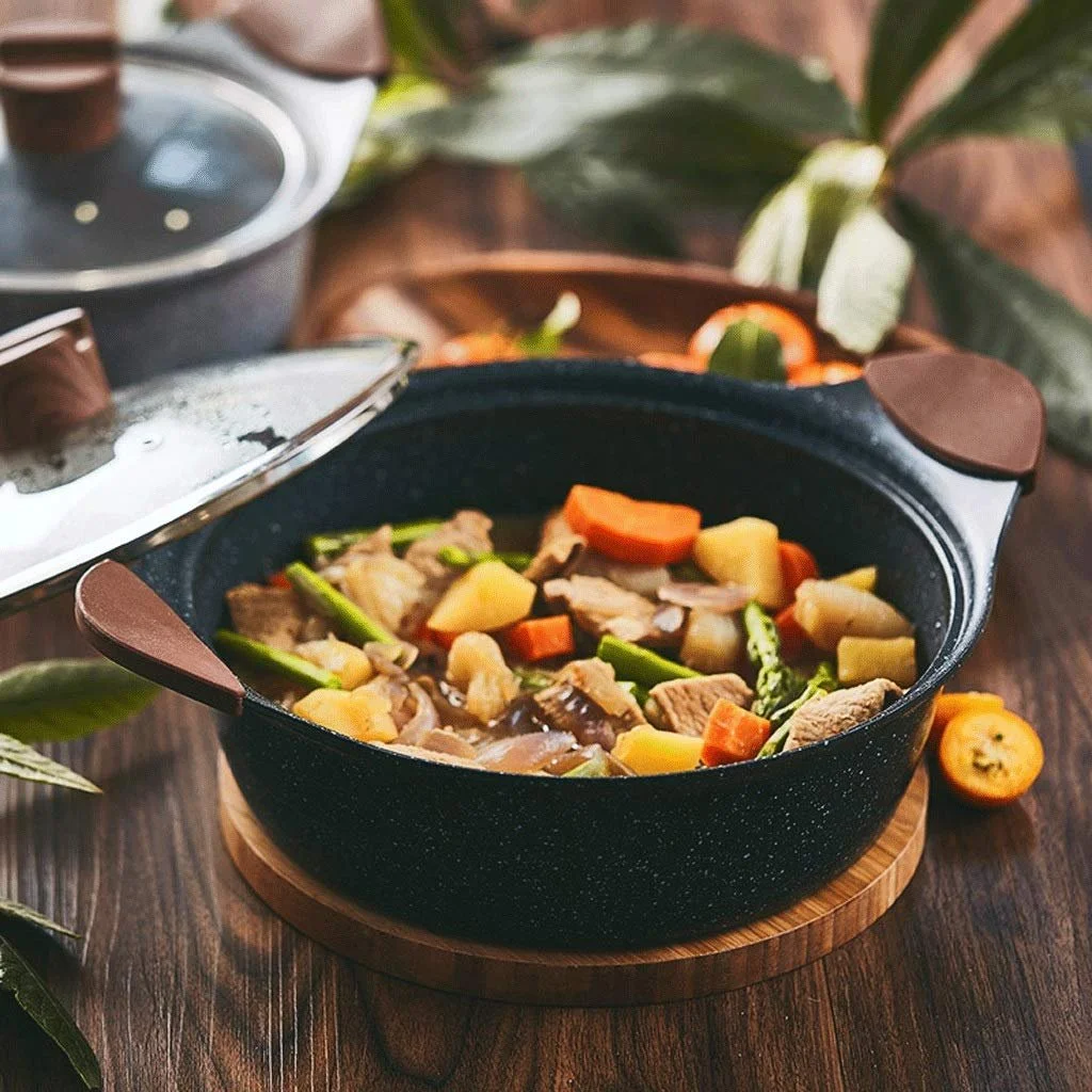 Каструля-сотейник Maifan Stone для індукційних плит з антипригарним покриттям, фото №5 Каструля-сотейник Maifan Stone для індукційних плит з антипригарним покриттям, фото №5