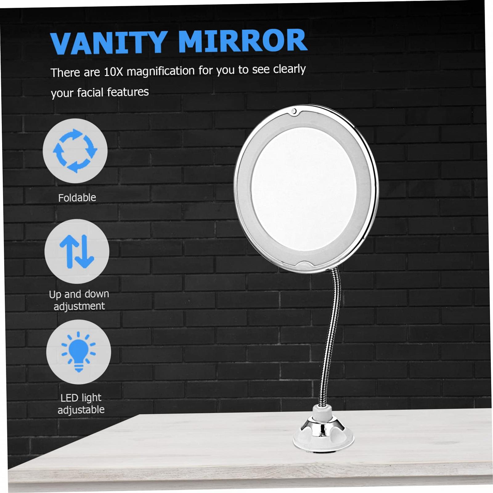 Зеркало Angoily LED с присоской с увеличительным стеклом пластик, фото №4 Зеркало Angoily LED с присоской с увеличительным стеклом пластик, фото №4