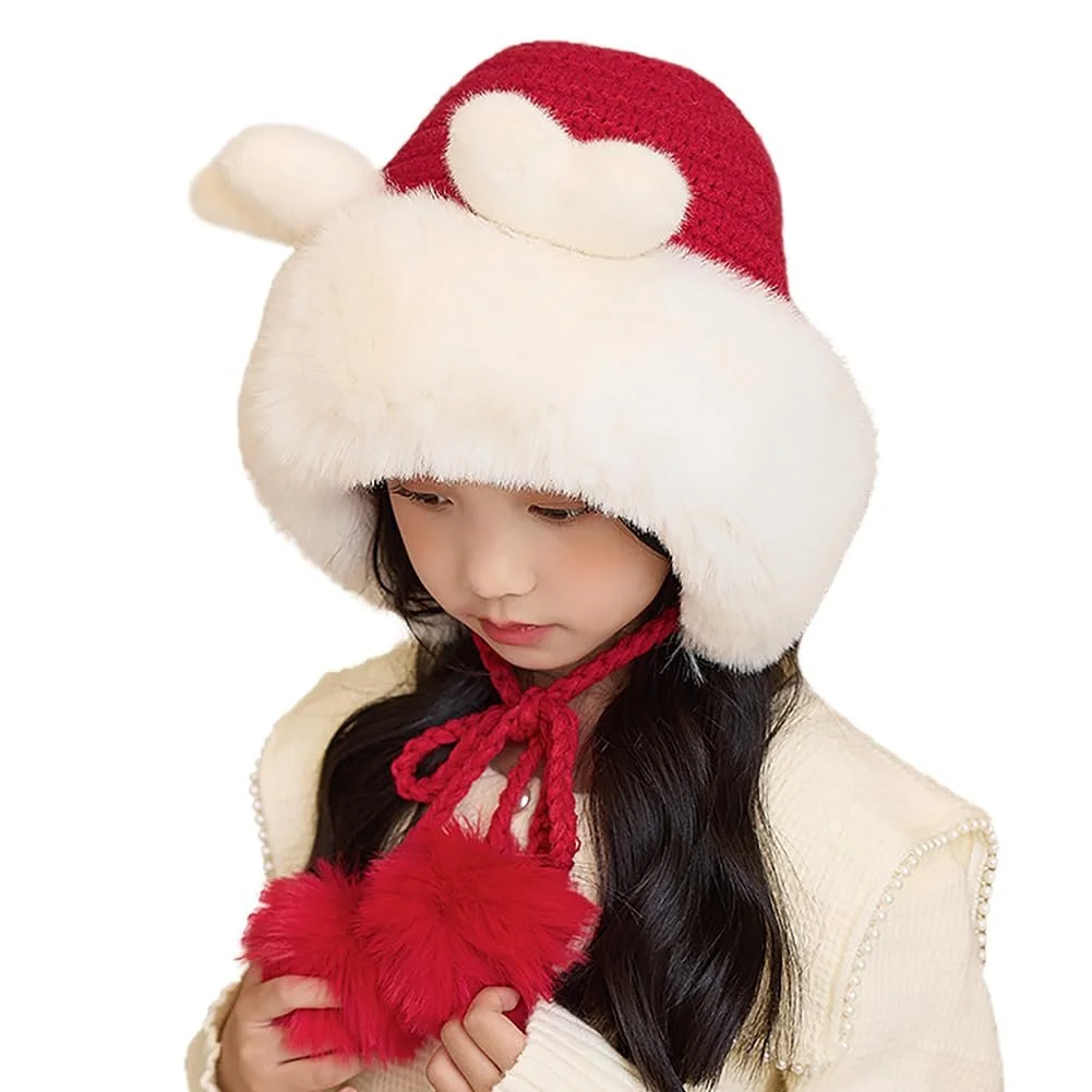 Зимняя шапка Детская вязаная шапка с помпоном Флисовая подкладка, фото №4