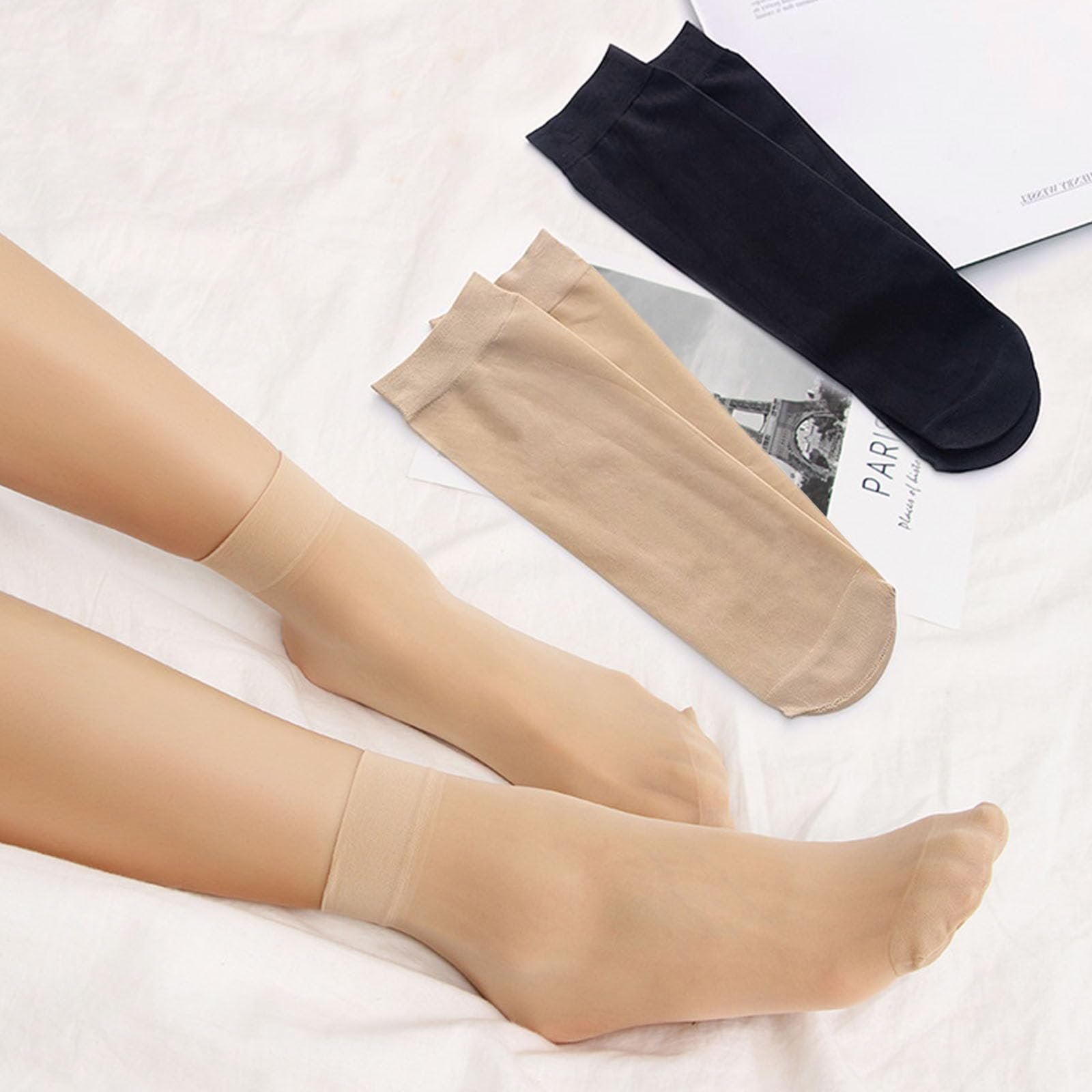 Носки ZOCONE Прозрачные 30 пар, Женские нейлоновые носки, Тонкие носки, Женские короткие шелковые носки, Щиколотки, Нейлоновые носки, Прозрачные тонкие носки, Летние шелковые тонкие 34-41, фото №4