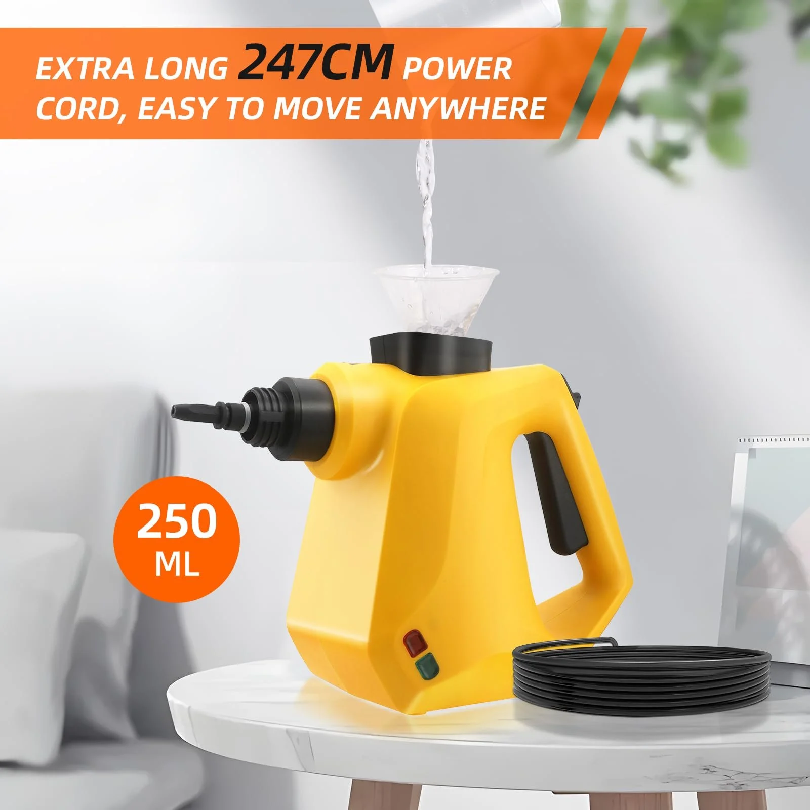 Пароочисник Carehabi портативний ручний з аксесуарами для видалення плям, фото №5