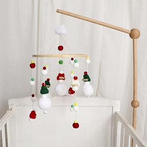 Мобиль Sarah Duke Felt Baby Mobile Ветряные колокольчики Рождественский снеговик Шапка для детской кроватки девочки Подвеска для детской кроватки мальчиков и девочек synthetic.ua - Фото 1