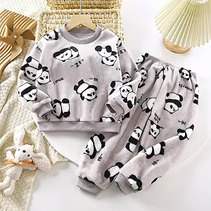 Дитячий Флісовий Комплект Піжами - М'який Зручний Одяг Пухнастий Пуловер + Штани synthetic.ua - Фото 1