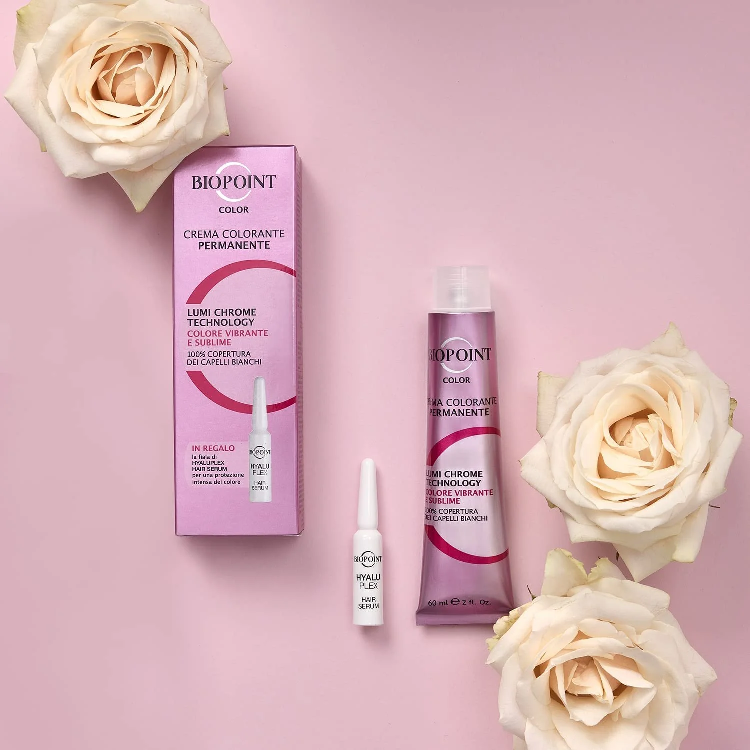 Крем-фарба для волосся Biopoint Permanent Colour 7.43 Середній Золотистий Блондин, 60 мл + 1 ампула сироватки для волосся Hyaluplex 3 мл, фото №3