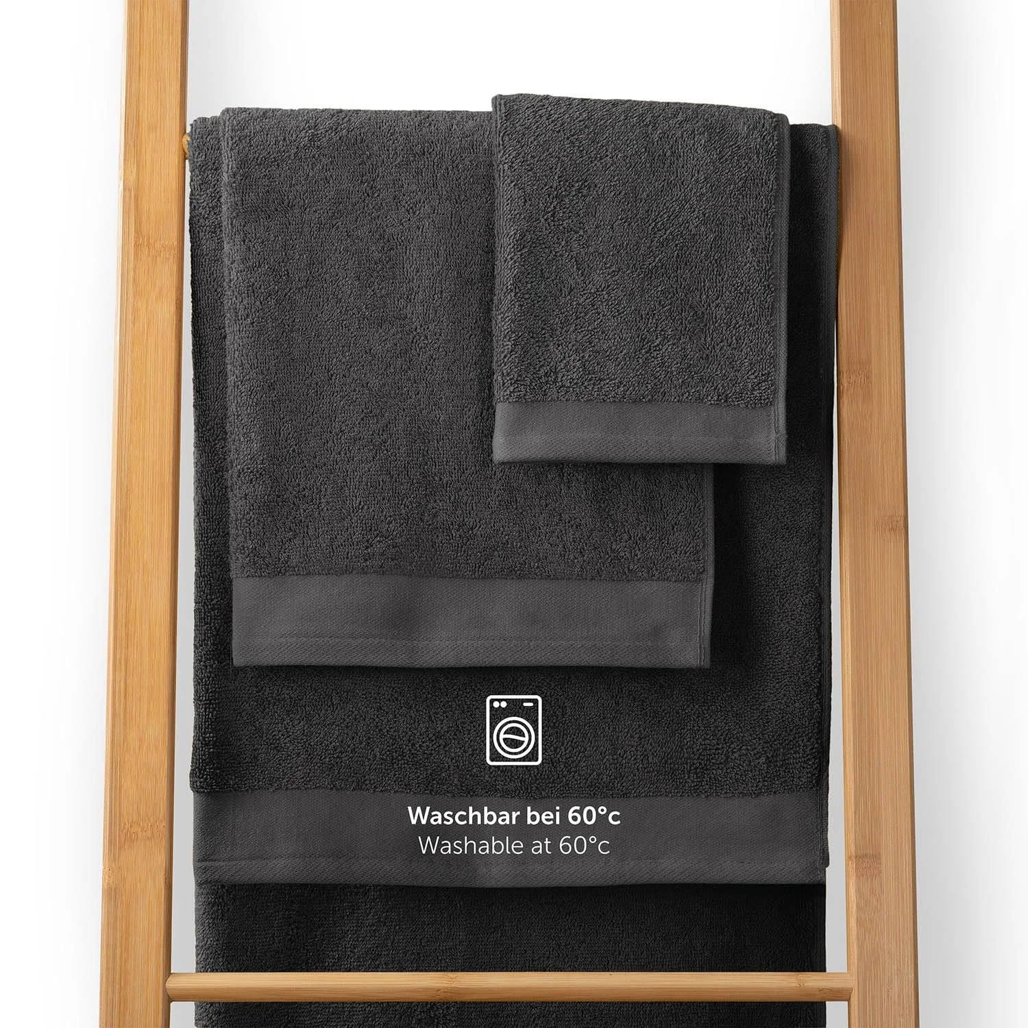 Набір рушників Blumtal 2 шт 70 x 140 см + 4 шт 50 x 100 см 100% бавовна Anthracite, фото №4