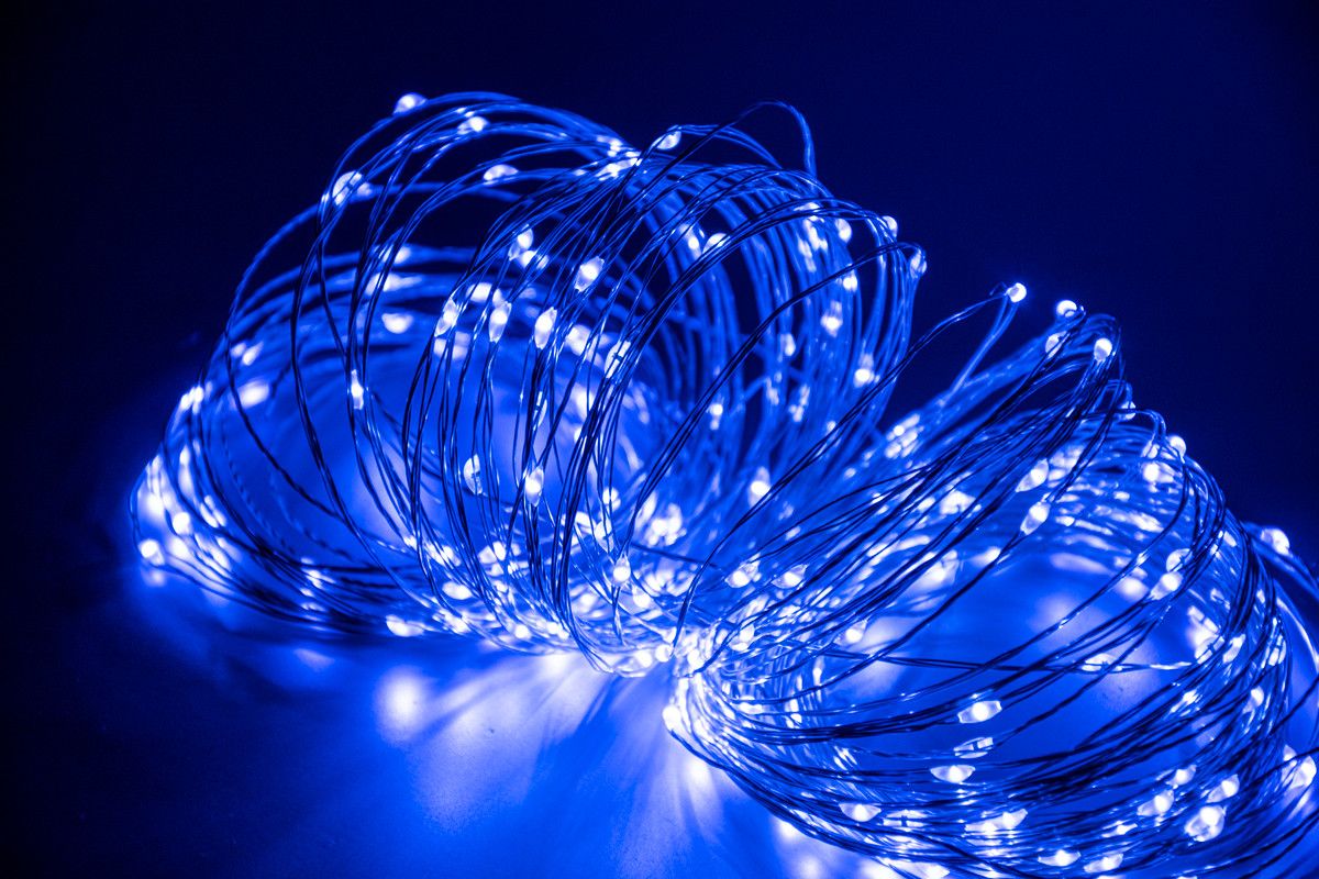 Лед гирлянда роса 200 LED Copper 21.5м светодиодная на елку с контроллером Синяя гірлянда, фото №1 Лед гирлянда роса 200 LED Copper 21.5м светодиодная на елку с контроллером Синяя гірлянда, фото №1