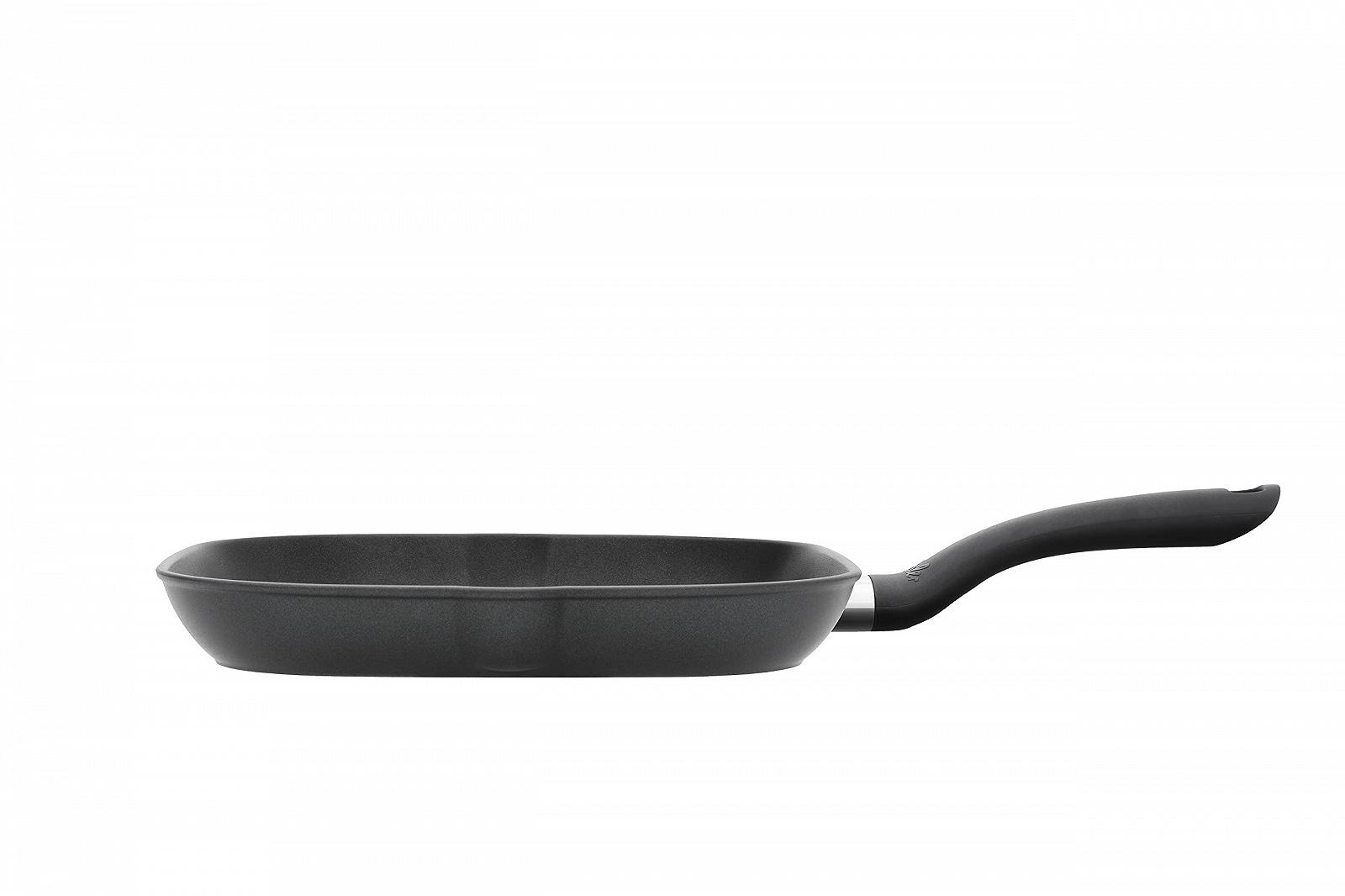Сковорода-гриль Fissler Cenit, квадратна 28 x 28 см, індукційна, з покриттям, чорна, фото №4