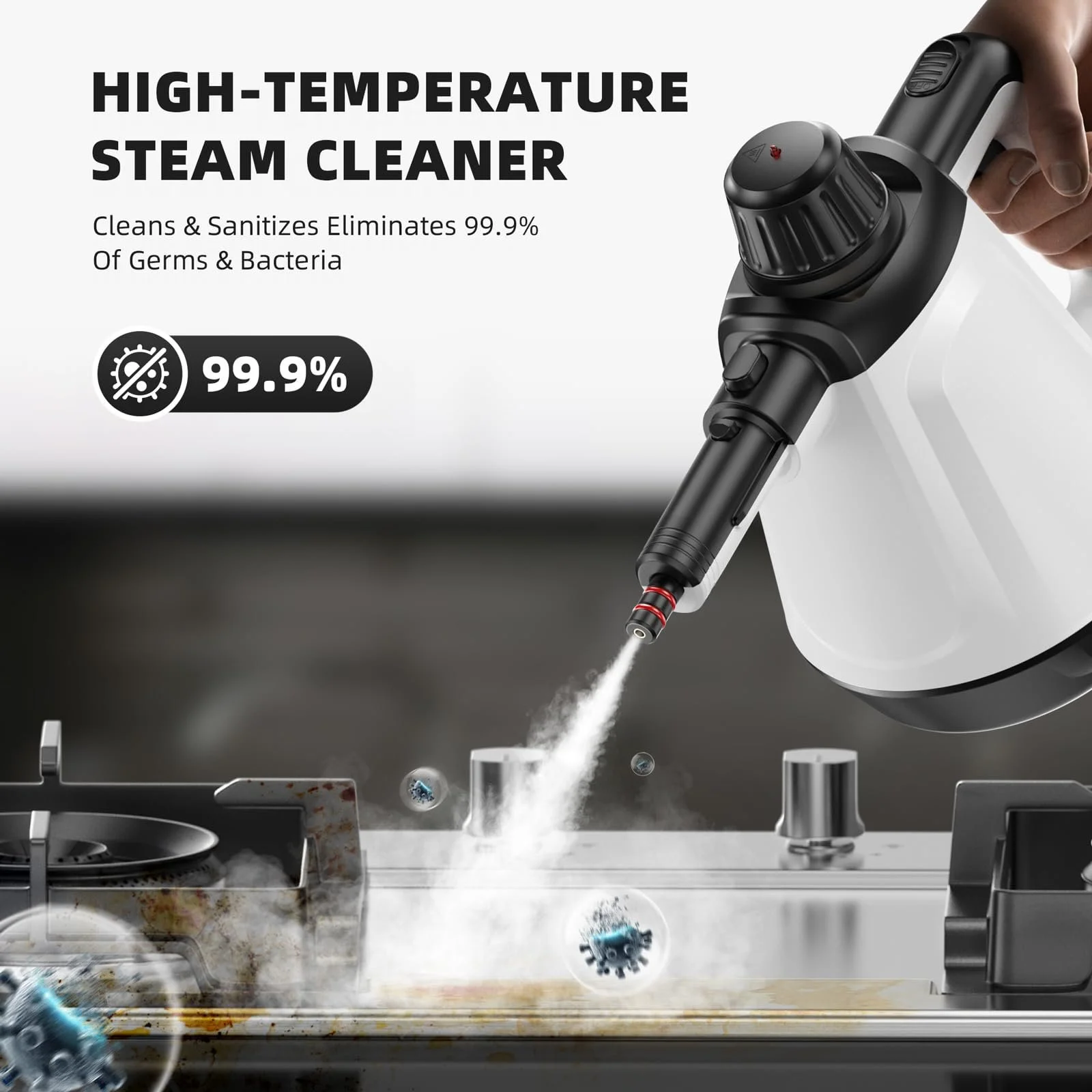 Пароочисник ручний 1050 W 350 ml з 10 аксесуарами, фото №2 Пароочисник ручний 1050 W 350 ml з 10 аксесуарами, фото №2