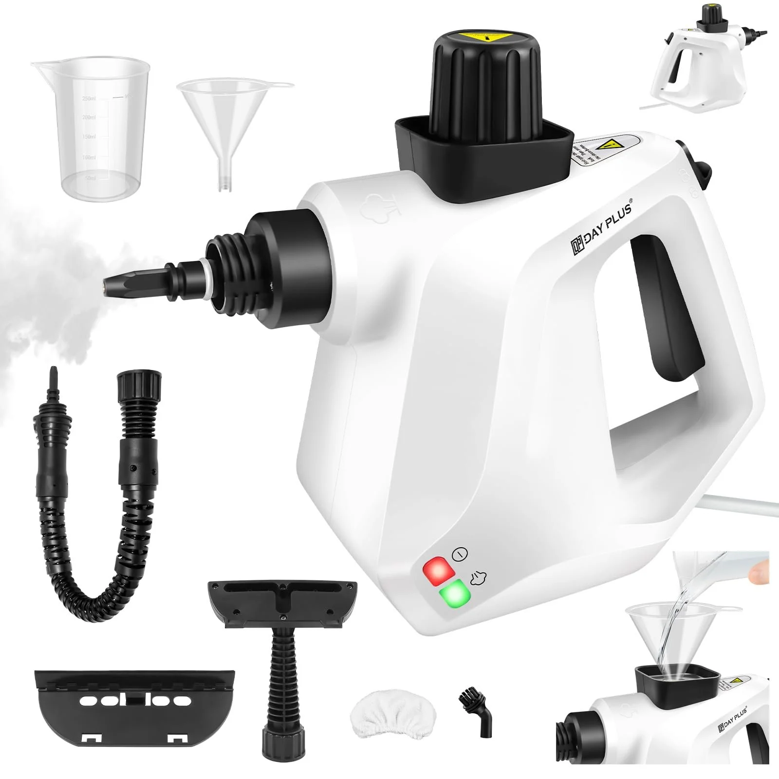 Пароочиститель высокого давления 3800 W 400 ml 7 аксессуаров IPX4 для автомобиля и дома, фото №1 Пароочиститель высокого давления 3800 W 400 ml 7 аксессуаров IPX4 для автомобиля и дома, фото №1