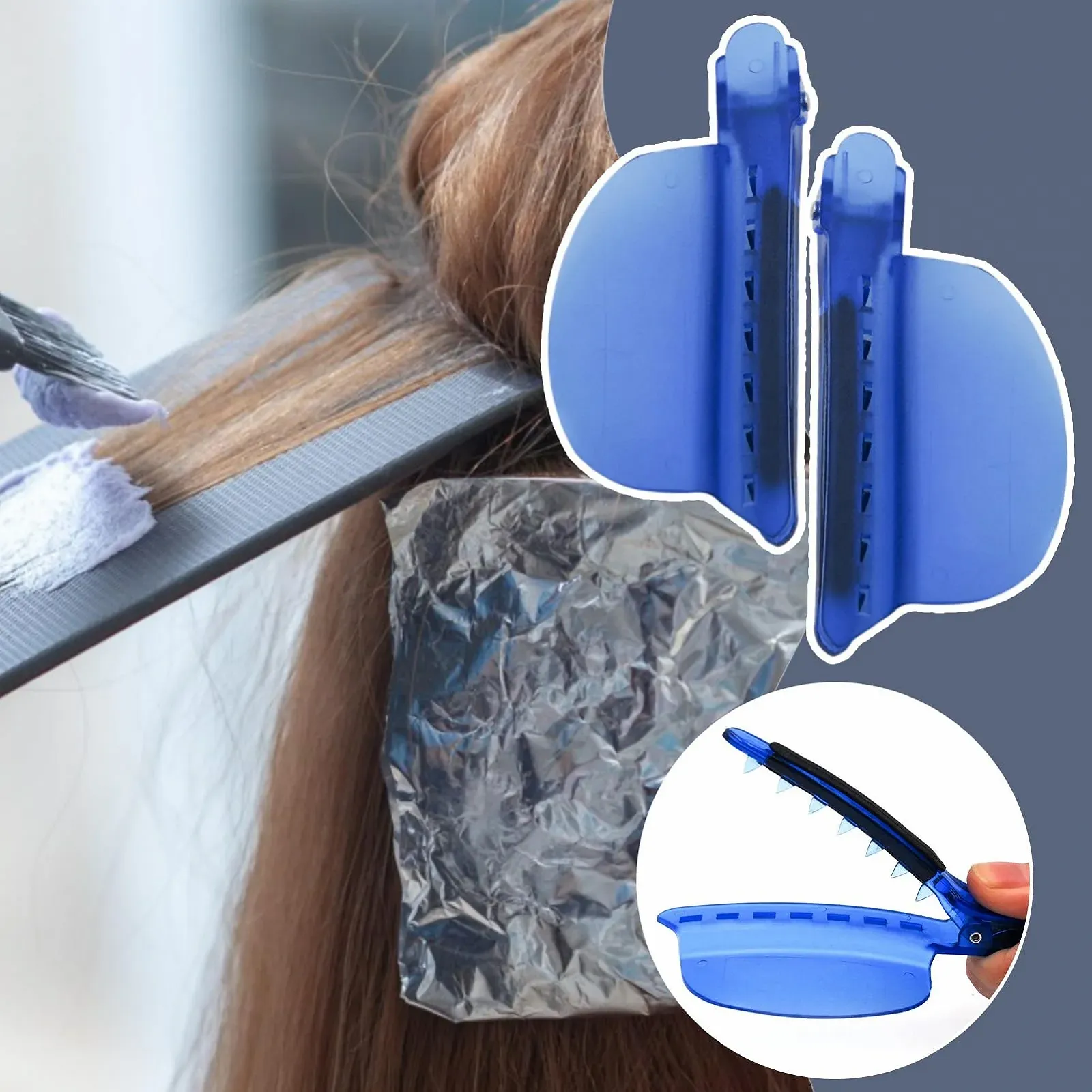 Зажимы для волос для разделения волос - Набор из двух термоизолированных зажимов для париков и прядей, фото №3