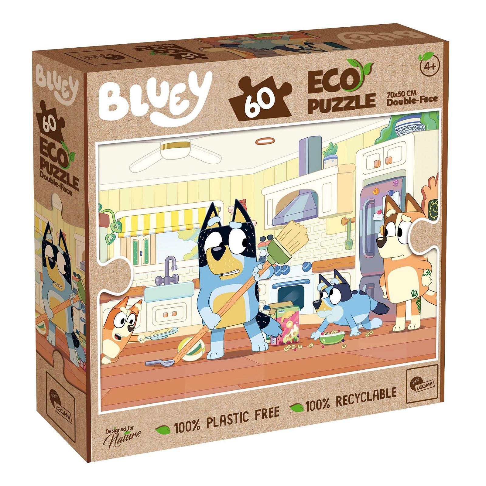 Эко-пазл Lisciani Bluey Blue Eco Puzzle DF 60 60 деталей 50 x 70 см, фото №1
