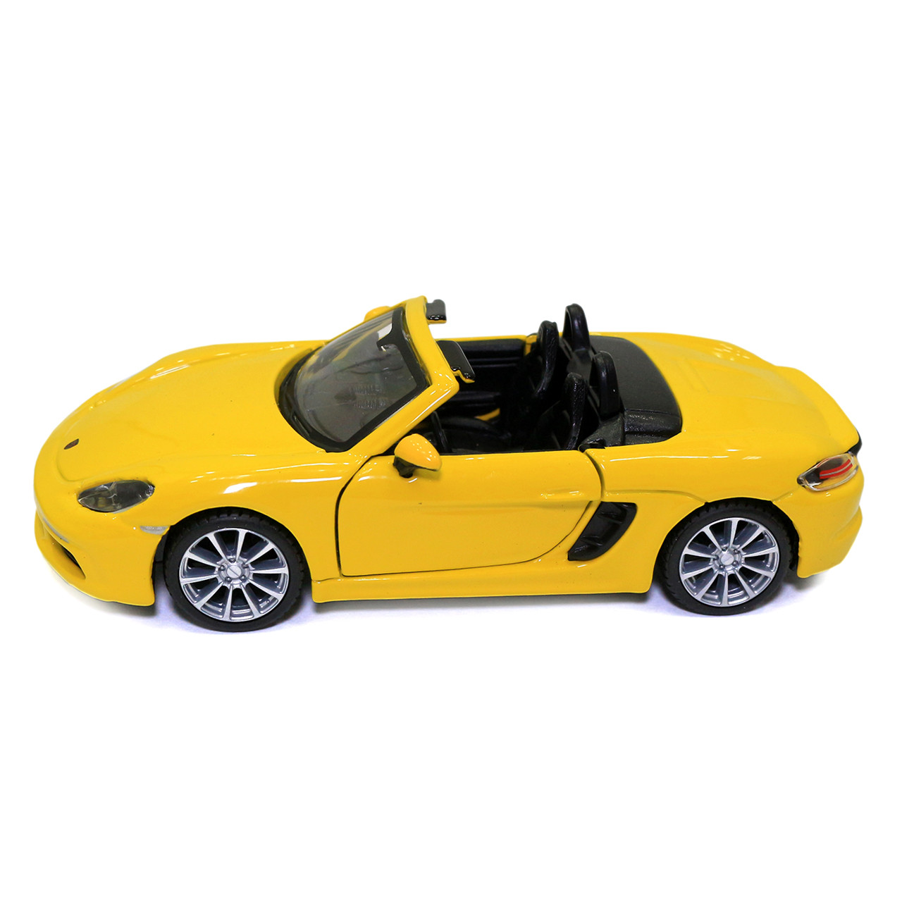 Машинка металлическая Porsche 718 Boxster Bburago Порше желтый 13*4*6 см (18-43049), фото №3