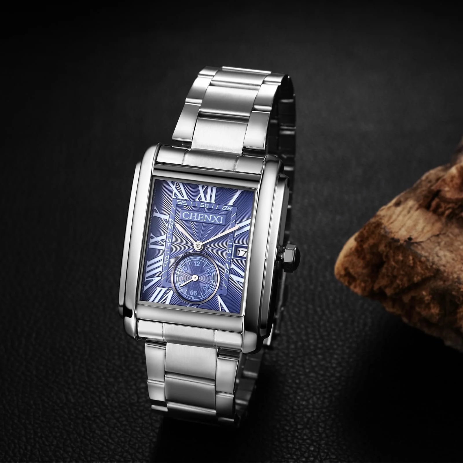 Чоловічий годинник Квадратний з нержавіючої сталі: 3ATM Водонепроникний, фото №5