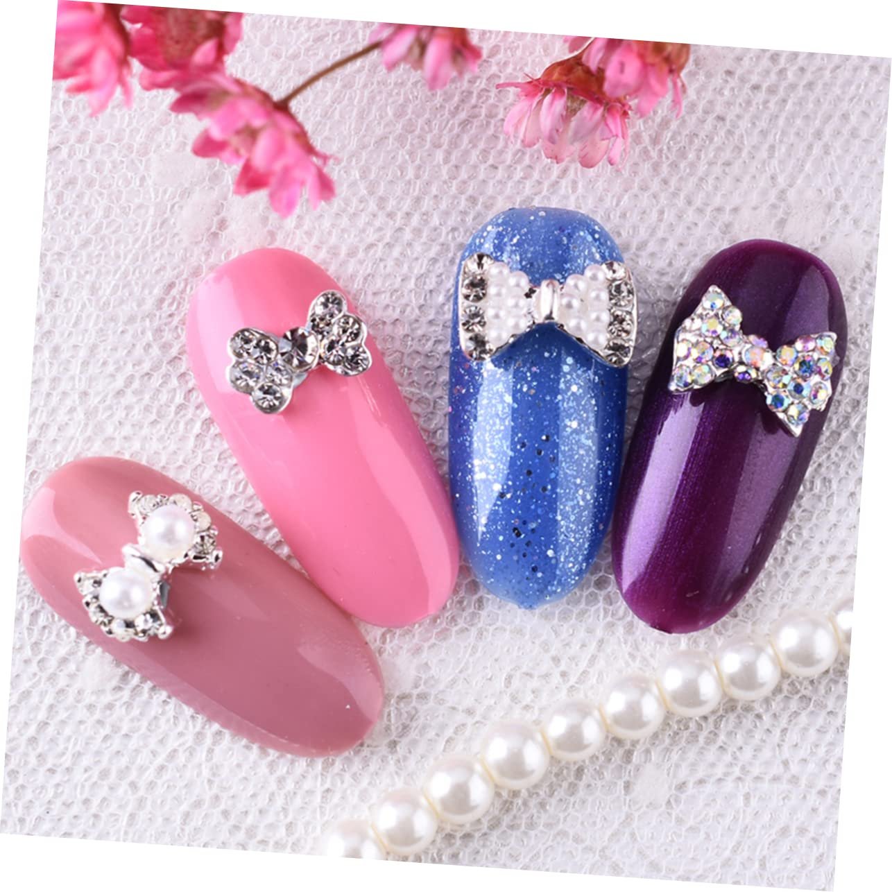 Наклейка для ногтей FRCOLOR 3 набора Стразы бант Кристаллы Наклейки для декорирования ногтей 20 шт * 3, фото №4