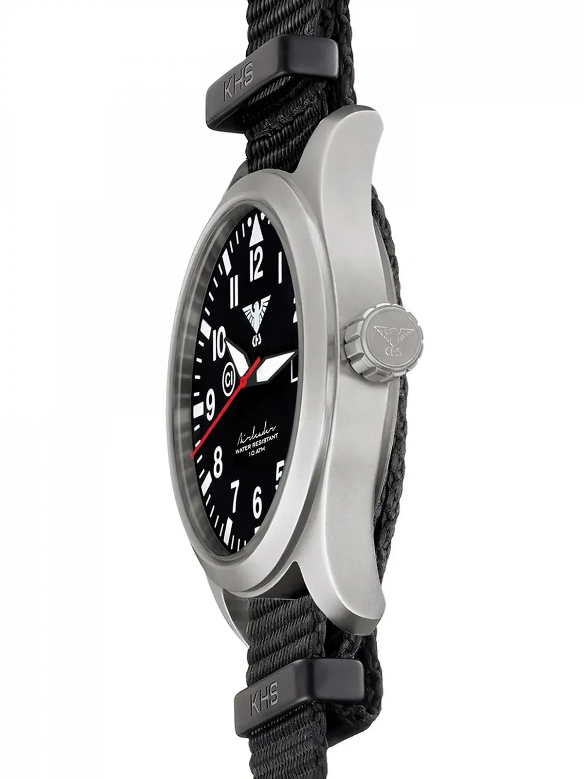 Мужские часы KHS Airleader Steel с ремешком NATO черного цвета AIRS.NB, фото №5