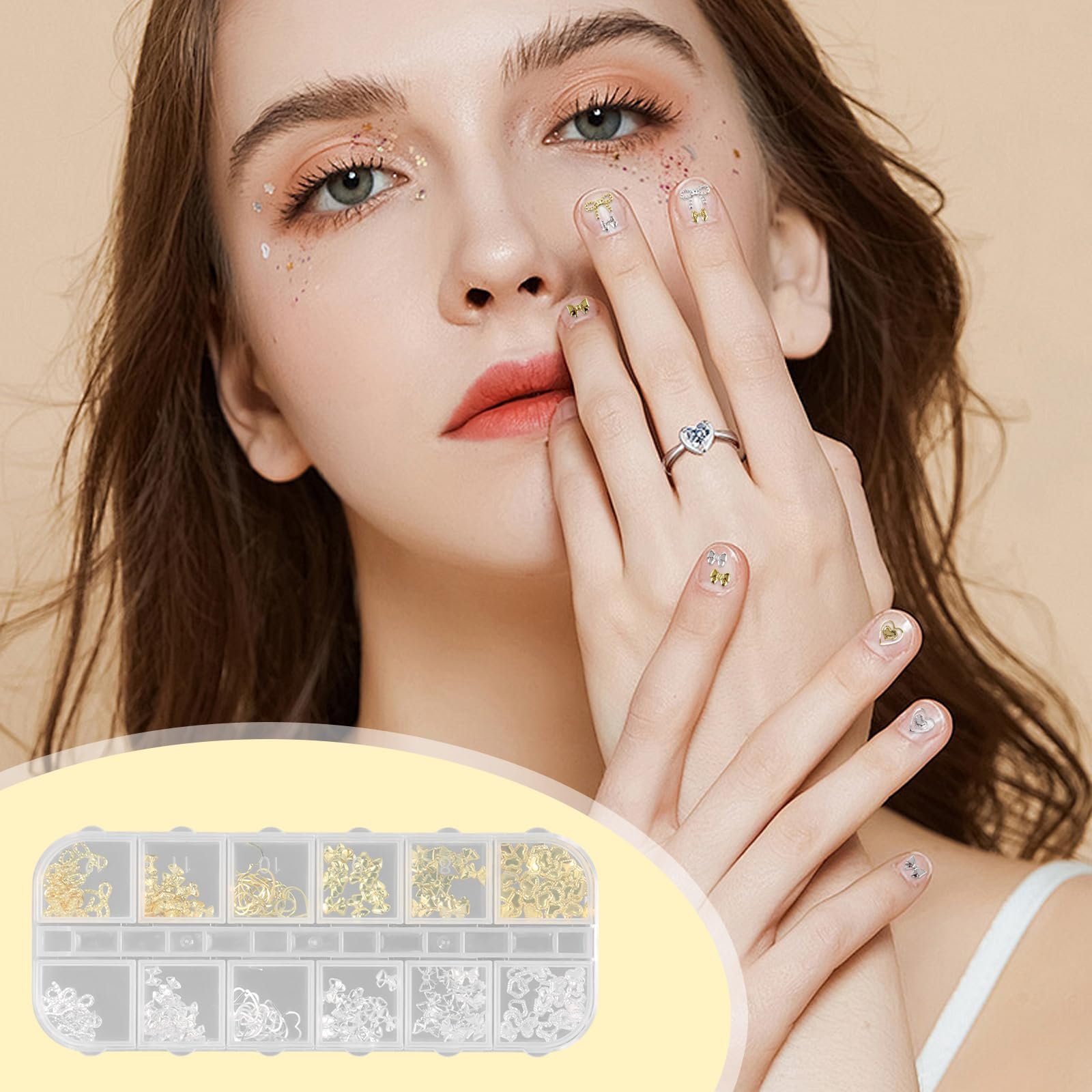 Украшения для ногтей 3D Золото/Серебро Набор украшений для ногтей 42 типа, фото №4