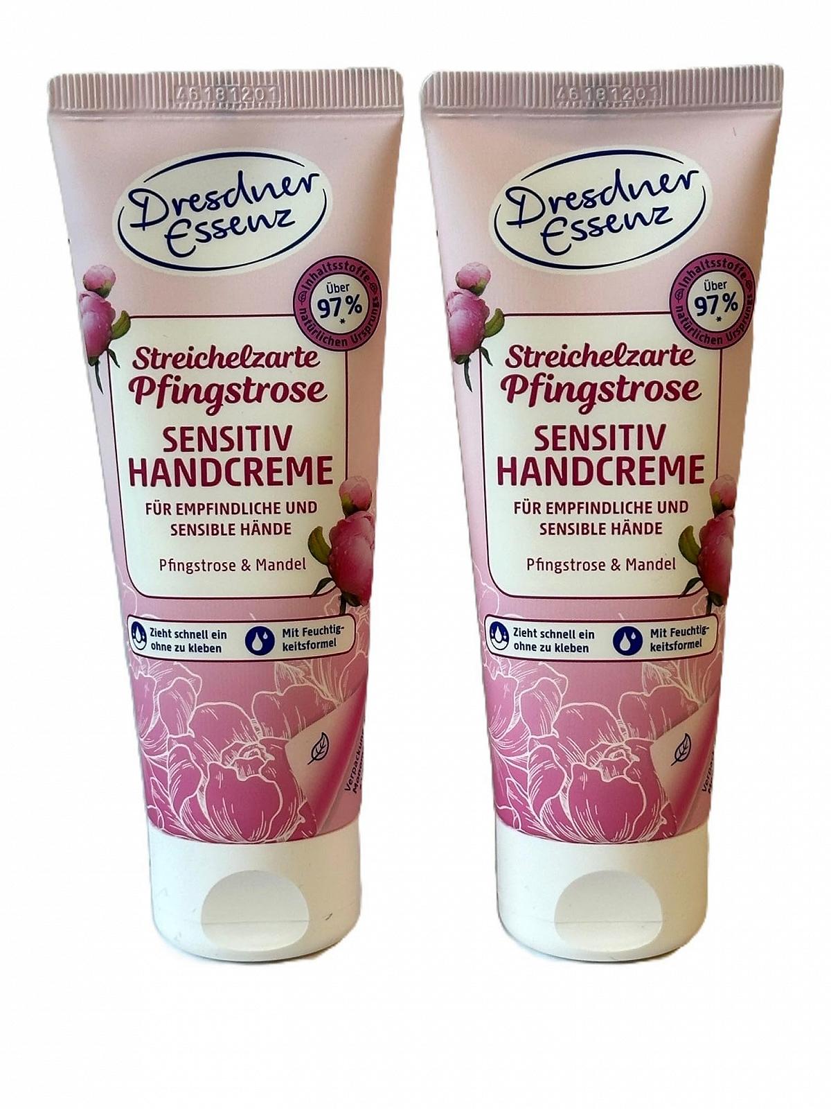 Крем для рук Dresdner Essenz Sensitive Petting Delicate Peony 2 x 75 мл, упаковка 2 шт, фото №1