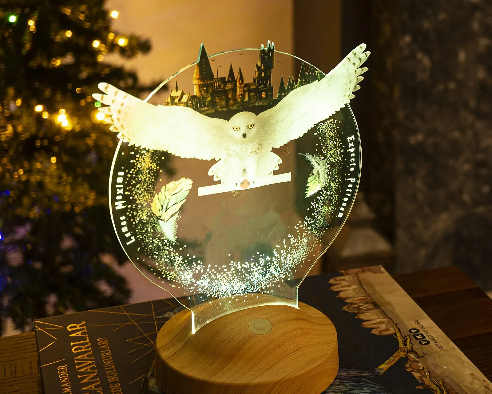 Нічник Geschenkelampe Hedwig Сова 3D LED, фото №1