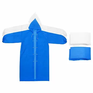 Плащ-дощовик PATIKIL 2 шт. Легкий, багаторазовий EVA Синій, білий - Фото 1