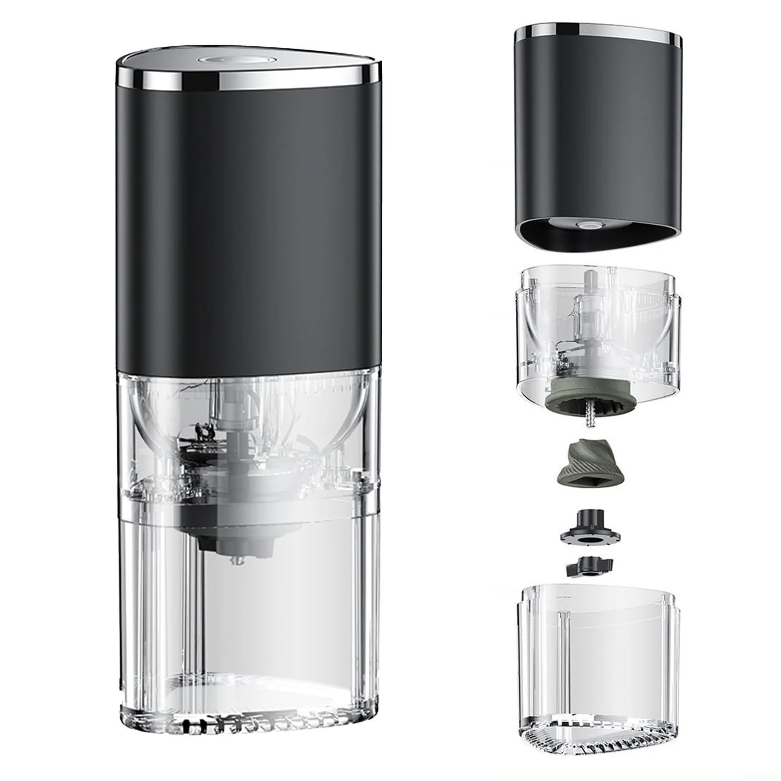 Беспроводная керамическая кофемолка, Черный, фото №3