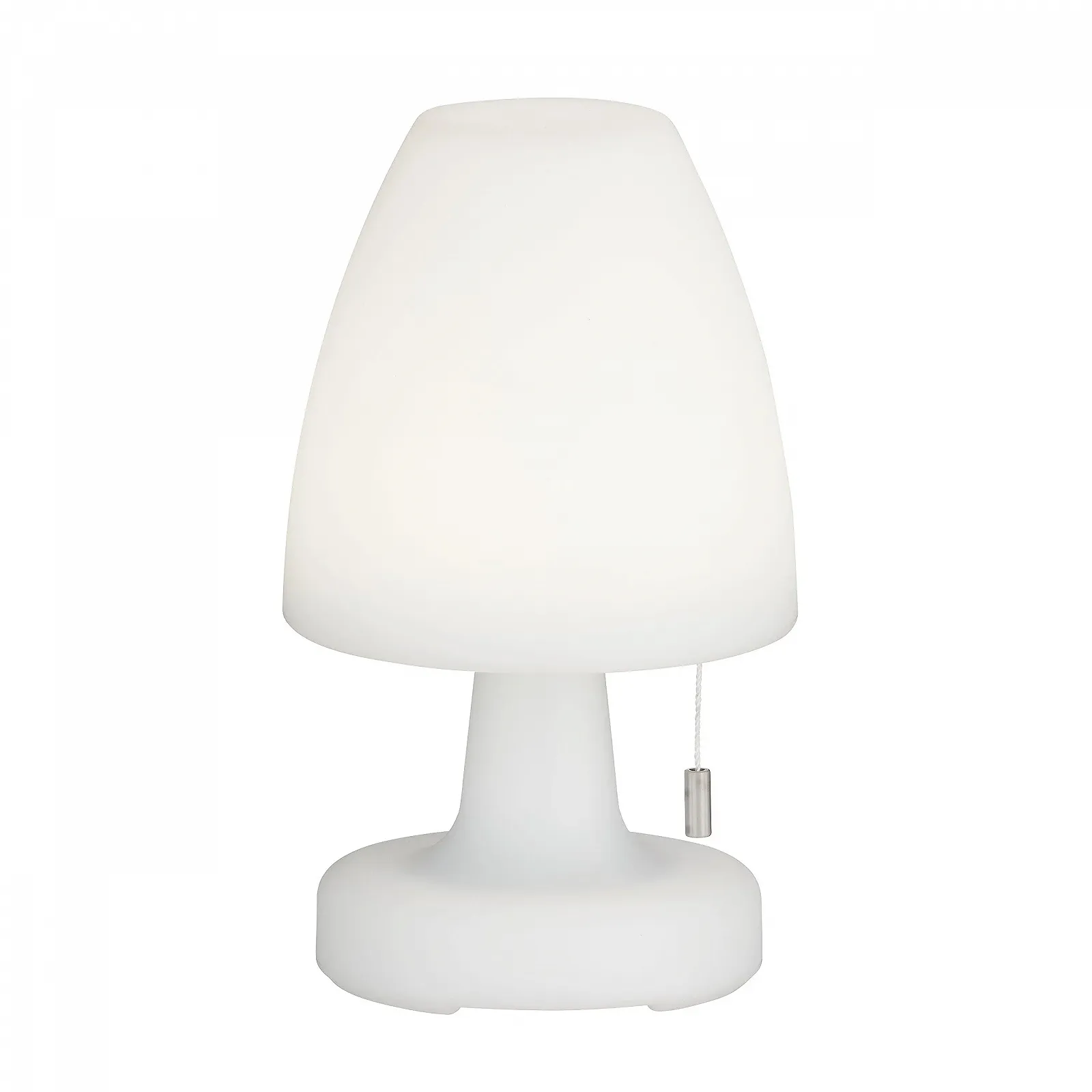 Настільна лампа LED акумуляторна бездротова димована з мотузковим вимикачем RGB біла, фото №1