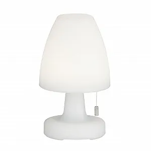 Настільна лампа LED акумуляторна бездротова димована з мотузковим вимикачем RGB біла - Фото 1