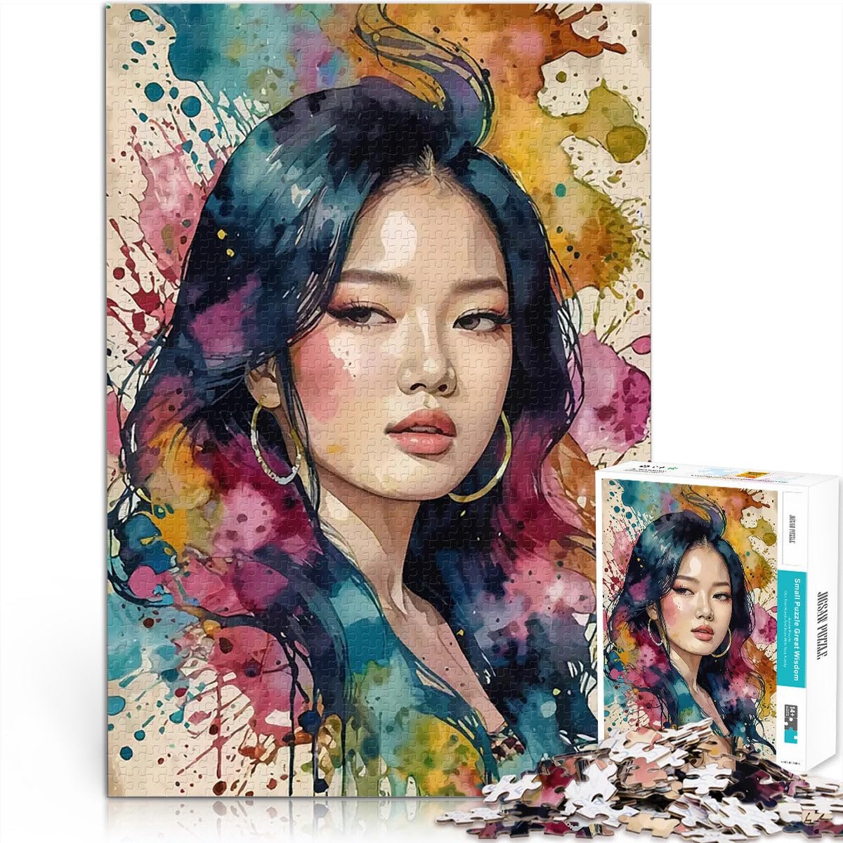 Пазл Акварельный портрет Дженни Ким 1000 элементов 38 x 26 см, фото №1 Пазл Акварельный портрет Дженни Ким 1000 элементов 38 x 26 см, фото №1