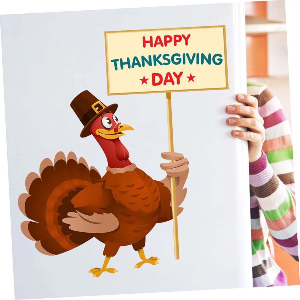 Наклейка на стіну Cartoon Turkey для Дня подяки ПВХ, фото №5