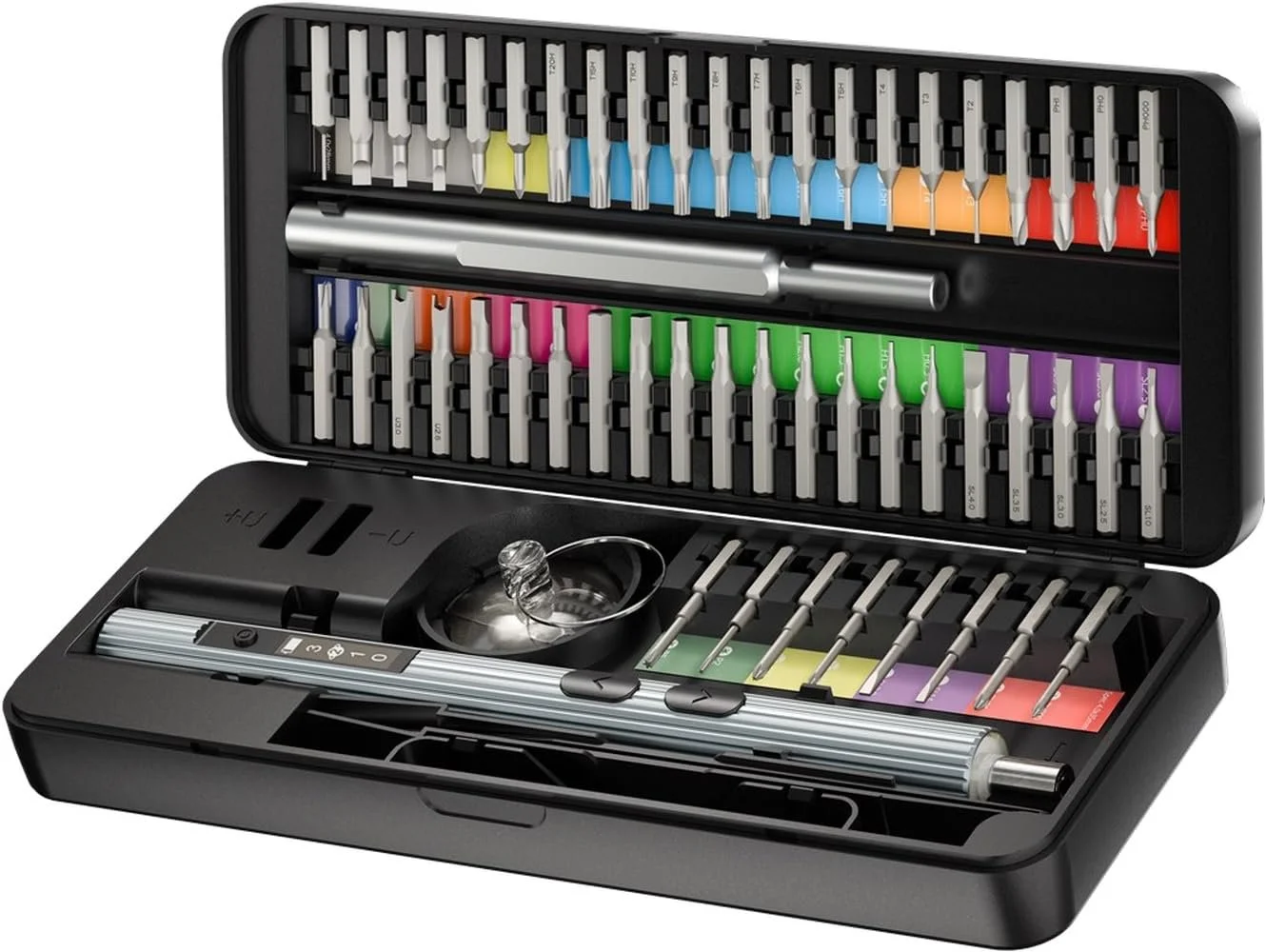 Акумуляторна викрутка goobay 58 в 1 з 50 прецизійними бітами, магнітним алюмінієвим кейсом, фото №1