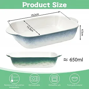 Набор форм для запекания Ceramic (2 шт.) керамические с ручкой квадратные 23 x 13 см synthetic.ua - Фото 1