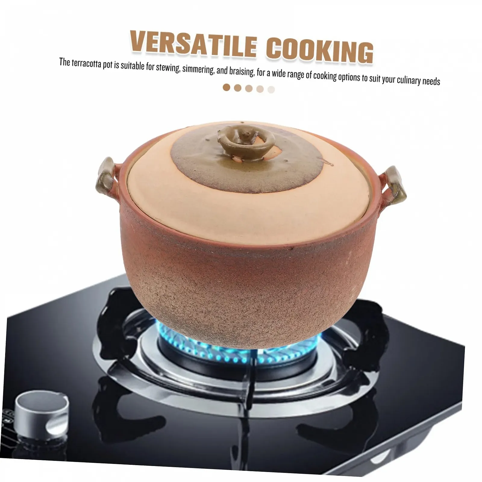 Кастрюля TIDTALEO Terracotta с ручкой глиняная, фото №3