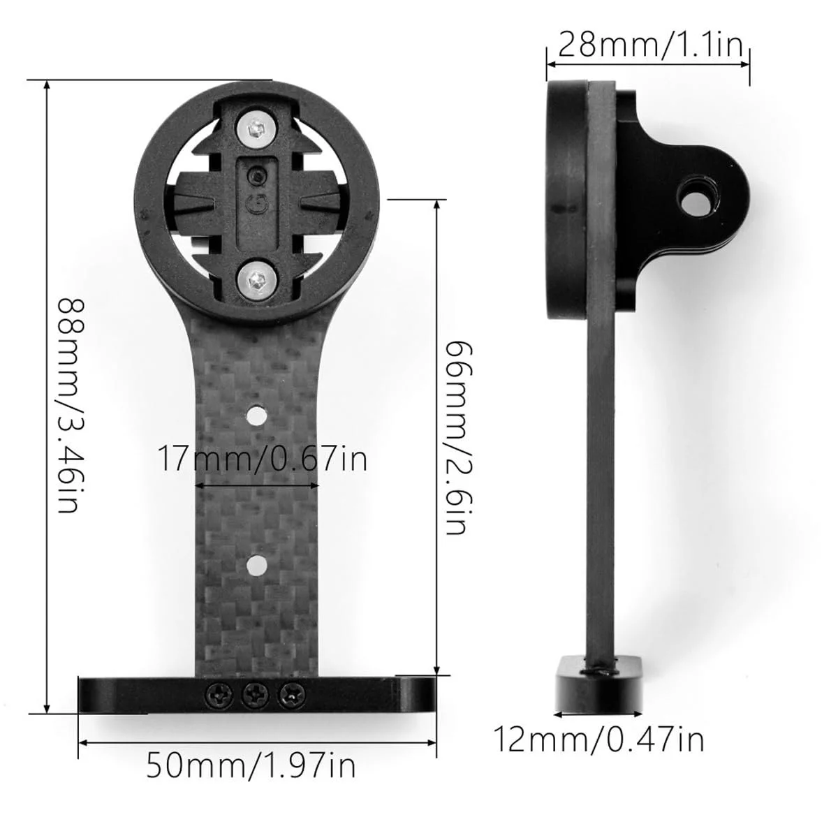 Крепление для велокомпьютера Carbon Fibre Integrated Handlebar Mount для Garmin Edge Bryton G-oPro, фото №5