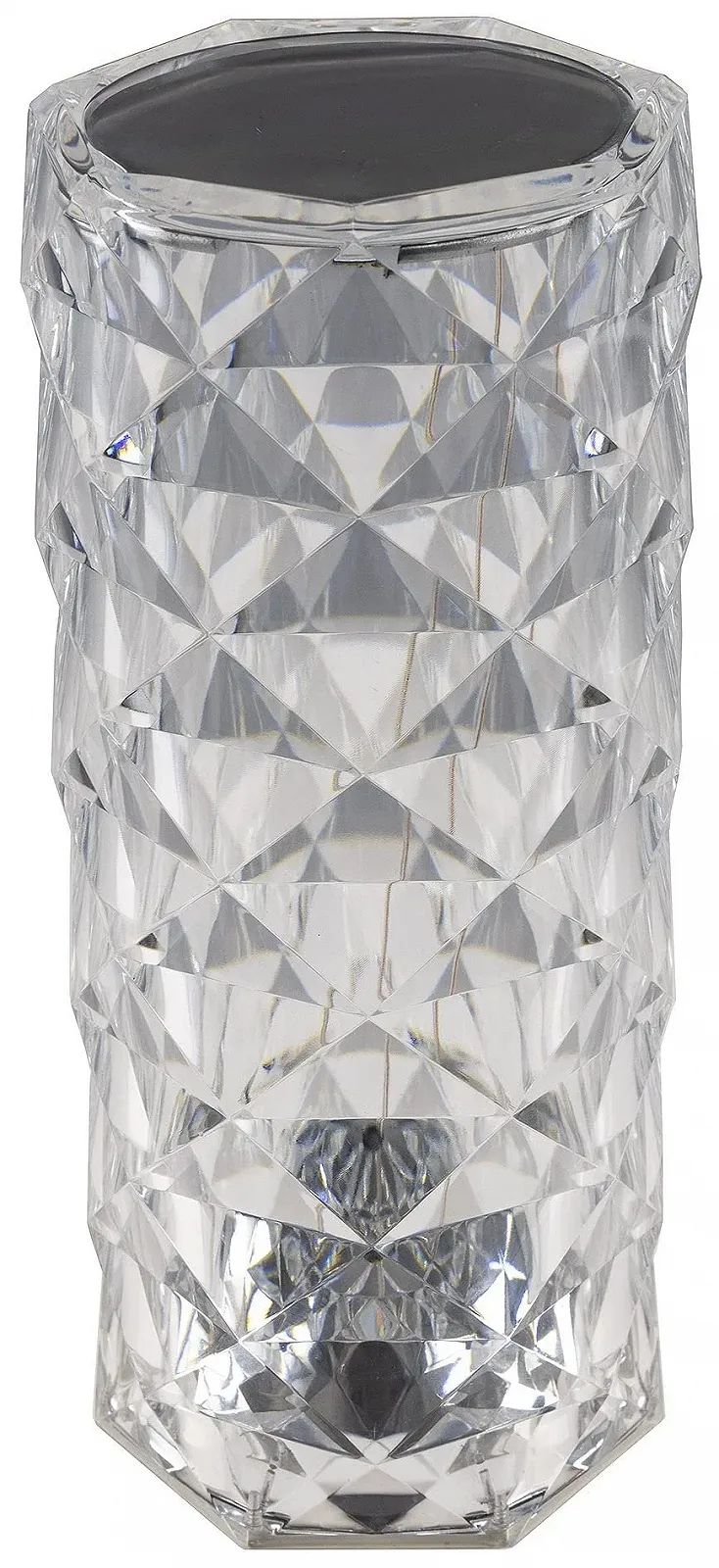 Настольная лампа ChiliTec 26 см Аккумуляторная LED Сенсорная 3 режима света с эффектом хрусталя Прозрачная, фото №4