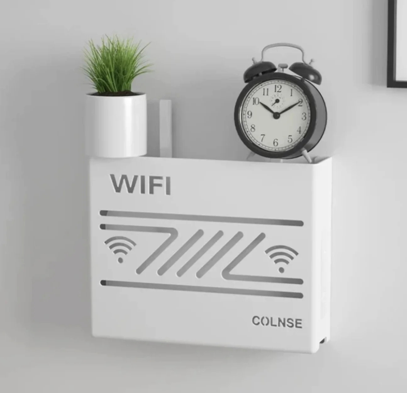 Полиця-тримач для роутера настінна COLNSE L Білий, фото №1