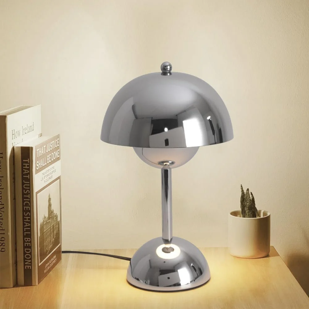 Настільна лампа Mushroom Lamp G45 3000 K сенсорна срібляста, фото №1