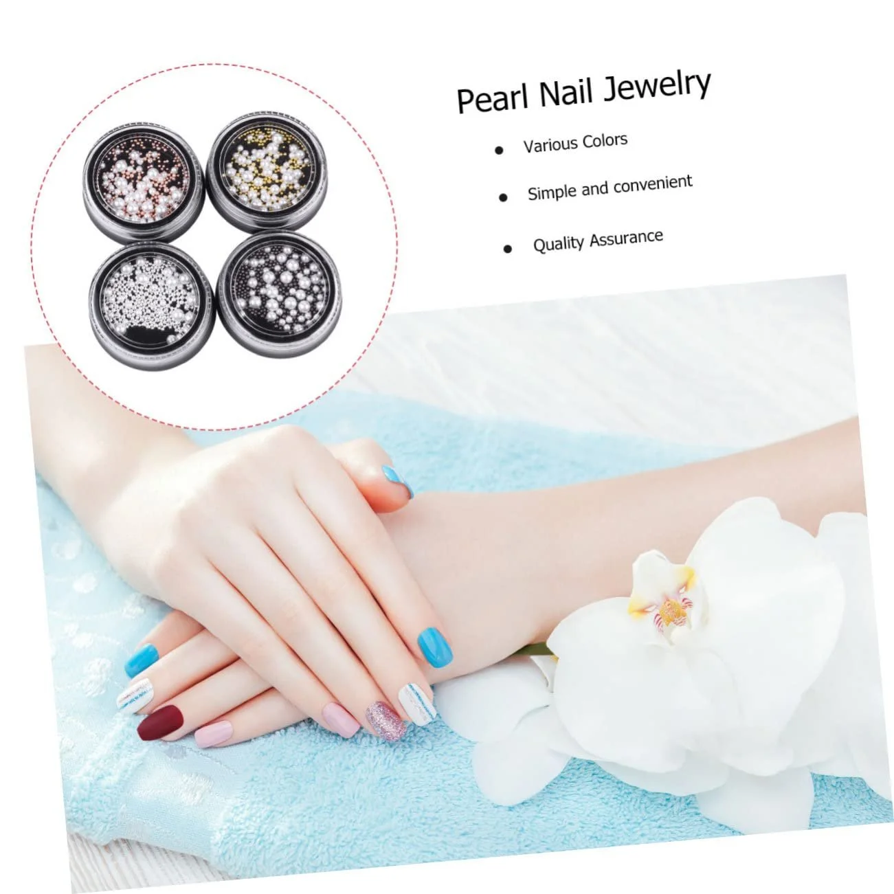 Наклейки для ногтей FRCOLOR, жемчуг, микрошарики, бисер, бусины, декор для маникюра, 3D, фото №4 Наклейки для ногтей FRCOLOR, жемчуг, микрошарики, бисер, бусины, декор для маникюра, 3D, фото №4