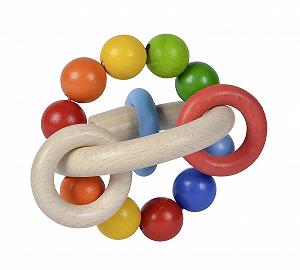 Іграшка для хапання Eichhorn 3D, 9.5 x 9 см, Бук, Різнокольоровий - Фото 1